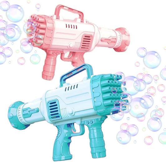 Niku 32 Hole Large Electric Gatling Bubble Gun for Kids with Soap Solution Indoor and Outdoor Toys | Bubble Maker Gun Machine for Girls, Boys and for Parties 