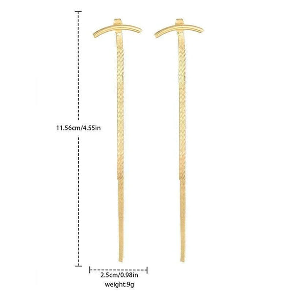 Tassel Earrings With Female, Long Snake Bone Chain Earrings